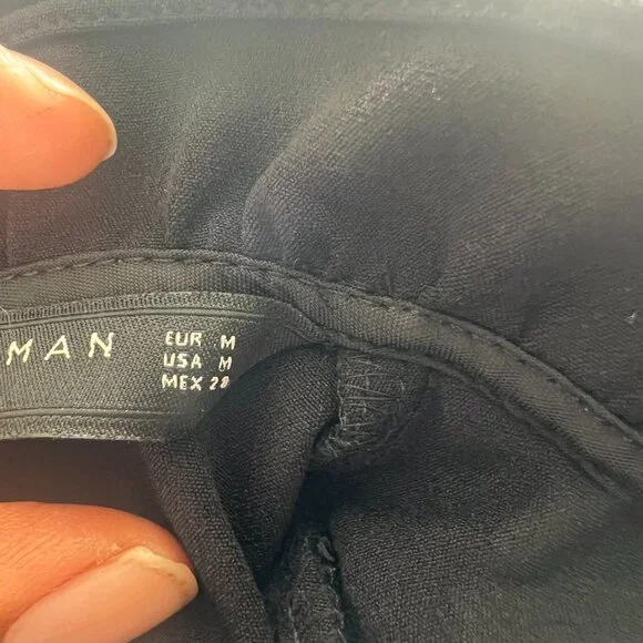 Zara Dress Womens Medium Lace Front A-Lined Mock Neck Pretty Little Black Skater - Picture 5 of 5